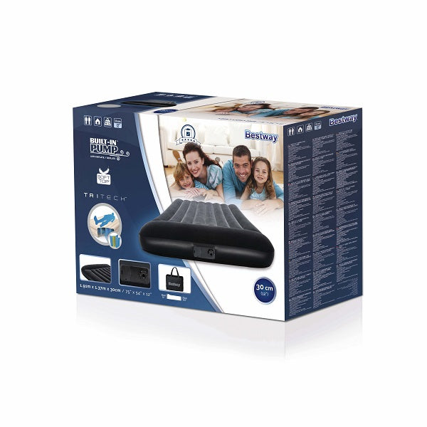 Bestway Tritech Airbed Full Sleeping Mattress Built-in  AC pump 1.91m x 1.37m x 30cm - No:67462