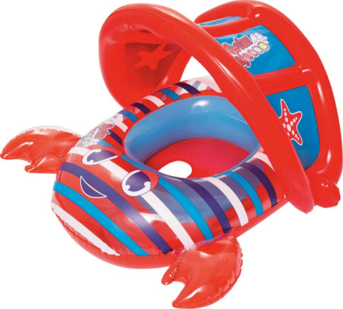 قارب سباحة آمن على شكل سرطان البحر، مقاس 86 سم × 66 سم