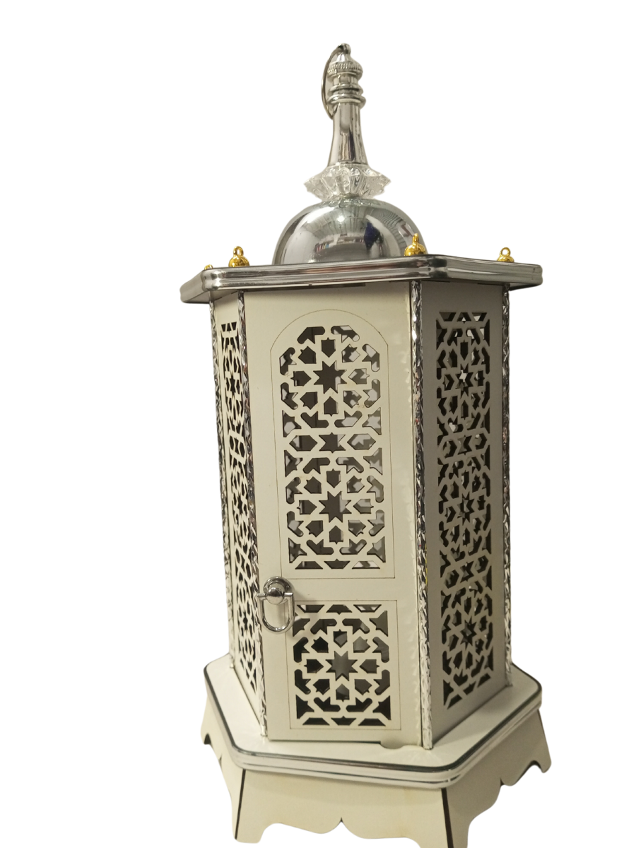 Ramadan Wooden Arabesque Lantern 34cm Handmade Egypt