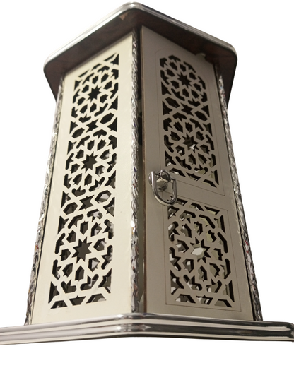 Ramadan Wooden Arabesque Lantern 34cm Handmade Egypt