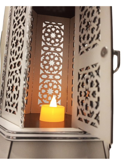 Ramadan Wooden Arabesque Lantern 34cm Handmade Egypt
