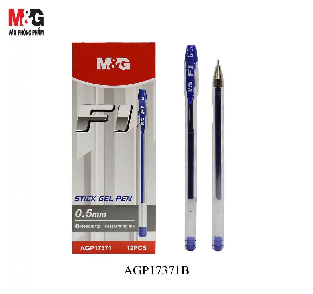 M&G Chenguang Stick Gel Pen F1 0.5mm Needle Tip Fast Dry Ink - 1pcs - Blue - No:AGP17371