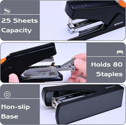 M&G Chenguang Power Saving Stapler – 25 Sheets Capacity, 24/6 Staples, Easy Push-Button Loading - 1pcs - No: MG818