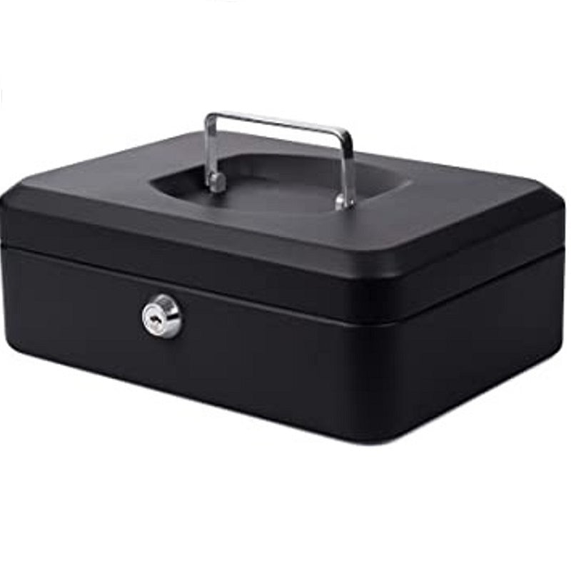 Cathedral Metal Cash Box, 8 Inch - Black