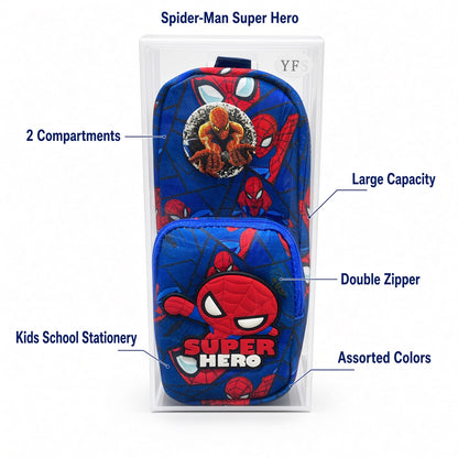 Spider-Man Kids Pencil Case – Double Zipper Large Capacity School Stationery Organizer
