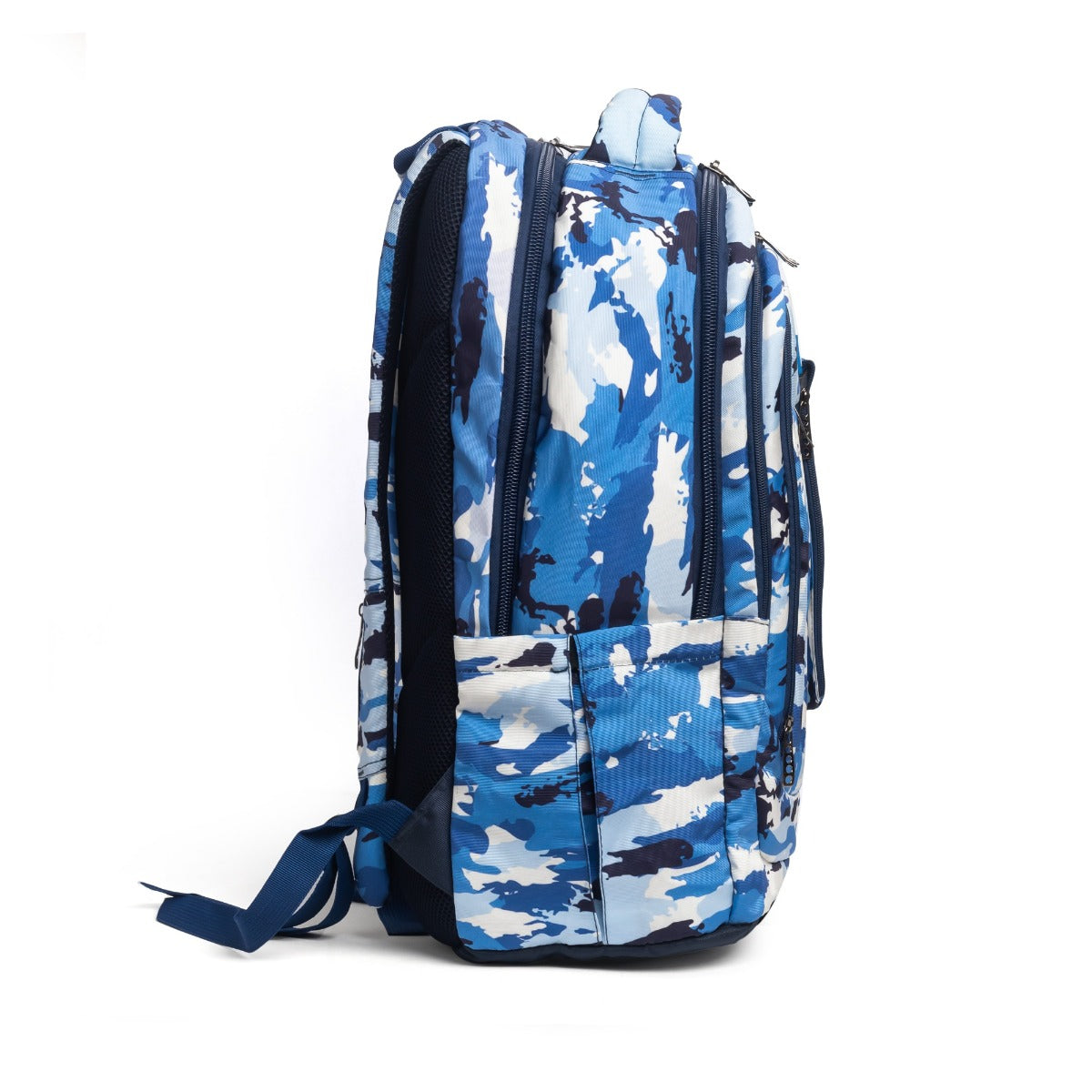 حقيبة ظهر كبيرة الحجم مناسبة لأجهزة الكمبيوتر المحمولة مقاس 15.6 بوصة و19 بوصة مع حافظة أقلام - (لون كحلي)