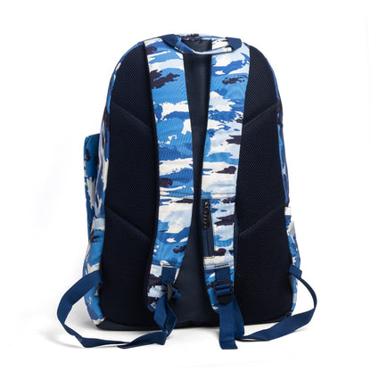 حقيبة ظهر كبيرة الحجم مناسبة لأجهزة الكمبيوتر المحمولة مقاس 15.6 بوصة و19 بوصة مع حافظة أقلام - (لون كحلي)