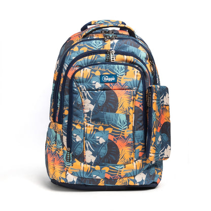 حقيبة ظهر كبيرة الحجم بتصميم عصري، تتسع لجهاز كمبيوتر محمول مقاس 15.6 بوصة أو 19 بوصة، مع حافظة أقلام - (مزينة بالزهور)