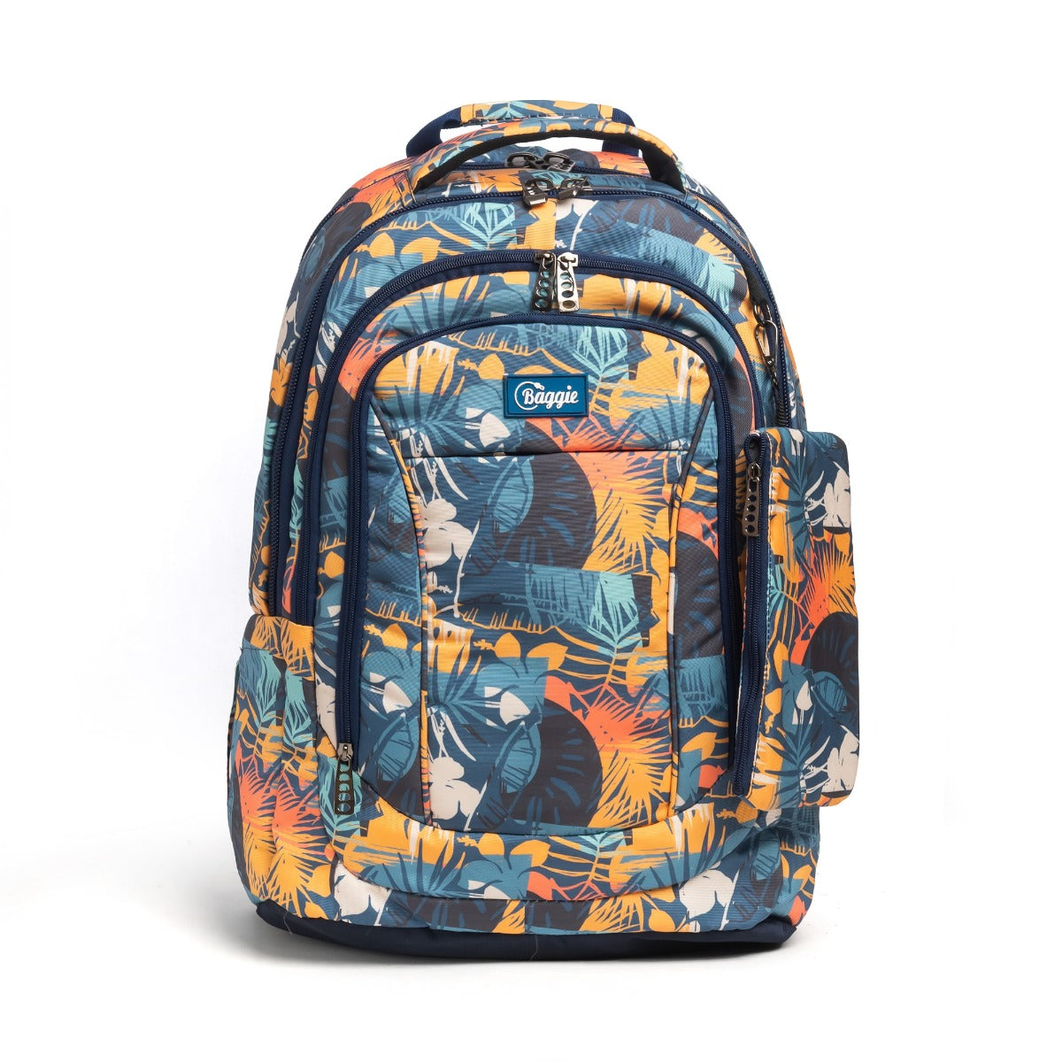 حقيبة ظهر كبيرة الحجم بتصميم عصري، تتسع لجهاز كمبيوتر محمول مقاس 15.6 بوصة أو 19 بوصة، مع حافظة أقلام - (مزينة بالزهور)