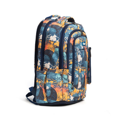 حقيبة ظهر كبيرة الحجم بتصميم عصري، تتسع لجهاز كمبيوتر محمول مقاس 15.6 بوصة أو 19 بوصة، مع حافظة أقلام - (مزينة بالزهور)