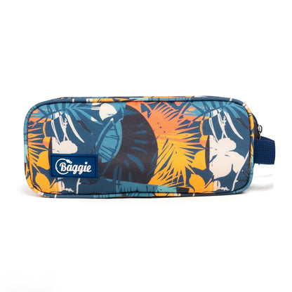 حقيبة أقلام كبيرة السعة من باغي، مزودة بسحابين، 24 سم × 8 سم × 10 سم - (مزينة بالزهور)