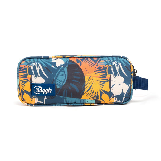 حقيبة أقلام كبيرة السعة من باغي، مزودة بسحابين، 24 سم × 8 سم × 10 سم - (مزينة بالزهور)