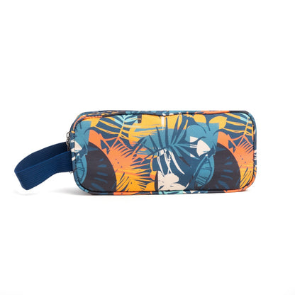 حقيبة أقلام كبيرة السعة من باغي، مزودة بسحابين، 24 سم × 8 سم × 10 سم - (مزينة بالزهور)