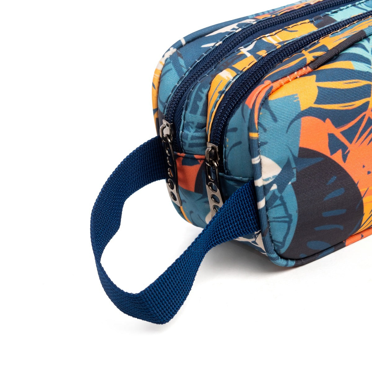 حقيبة أقلام كبيرة السعة من باغي، مزودة بسحابين، 24 سم × 8 سم × 10 سم - (مزينة بالزهور)