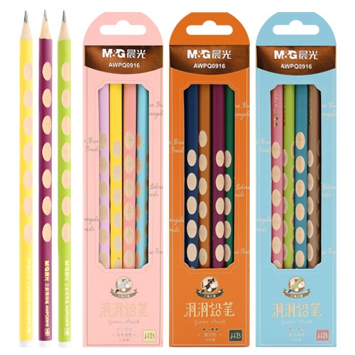 أقلام رصاص M&amp;G Chenguang 6 ذات مظهر ملون مثلث HB - رقم: AWPQ0916