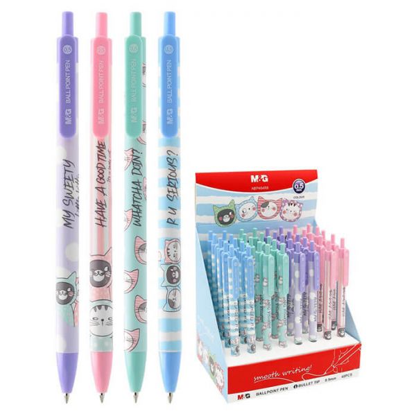 M&G Chenguang So Many Cats ballpoint pen, blue 0.5mm - 1 pcs - No:ABP464R8
