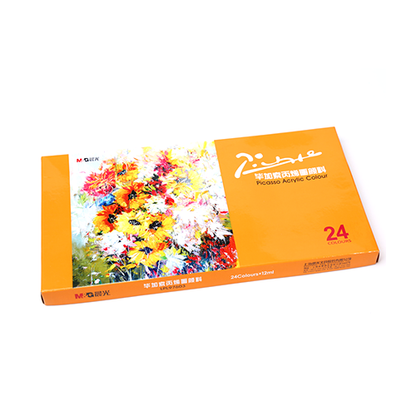 أنابيب أكريليك ملونة من إم آند جي، 24 لونًا، رقم 97603 