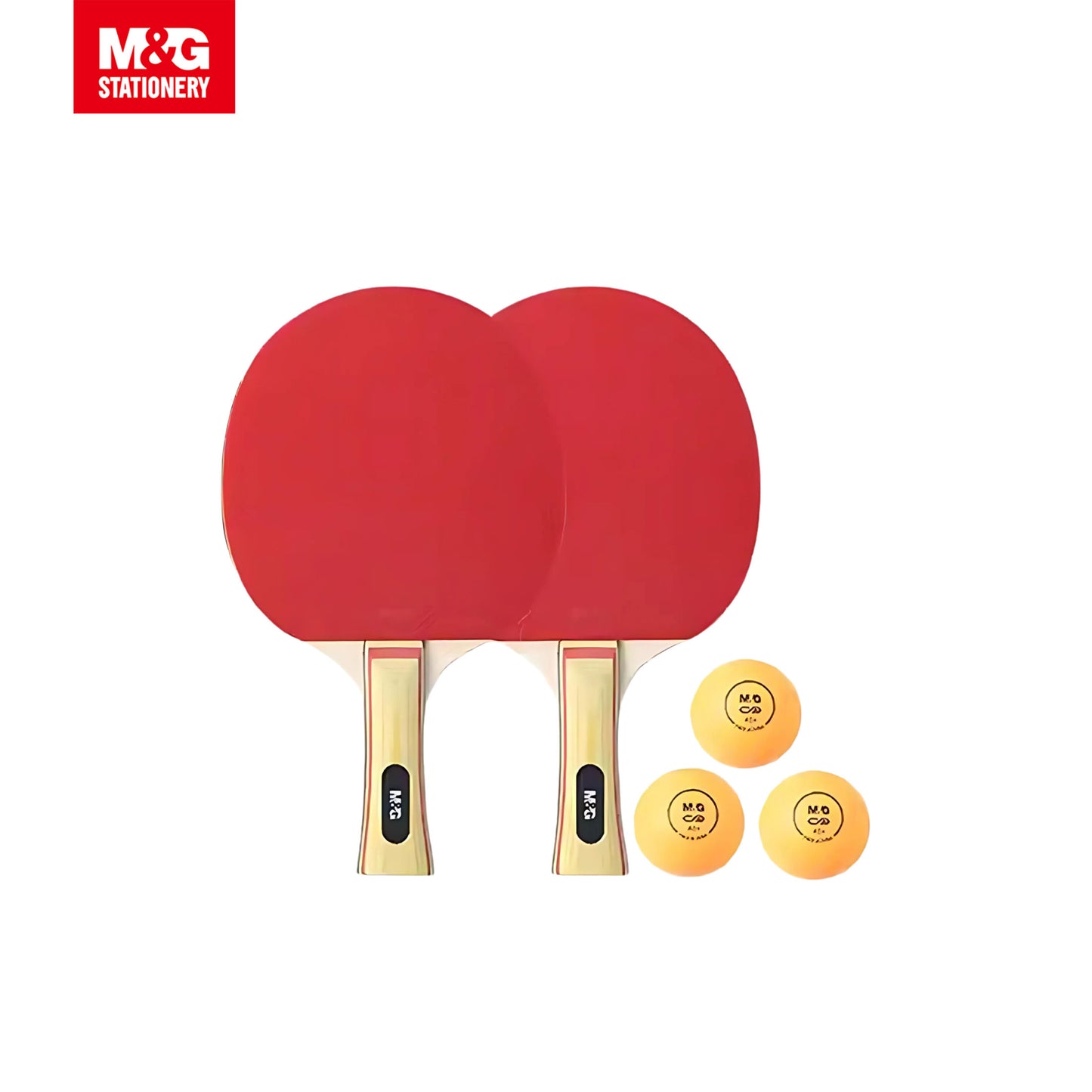 M&G Table Tennis Racket Set – 2 Paddles + 3 Balls + Carry Case, Indoor & Outdoor Ping Pong AST09316 | SKU: 6936965448745