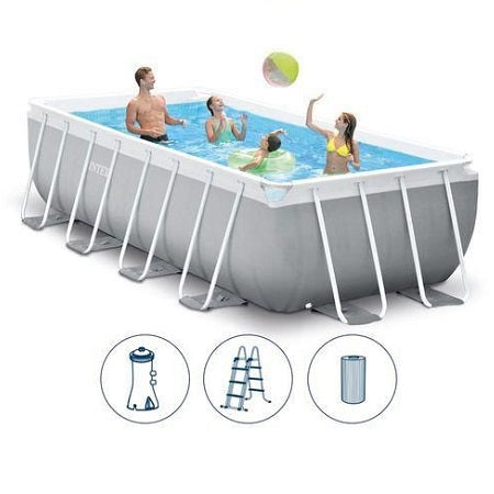 مسبح مستطيل بإطار بريزم من إنتكس، أبعاده 4 أمتار × 2 متر × 1 متر - رقم: 26788 