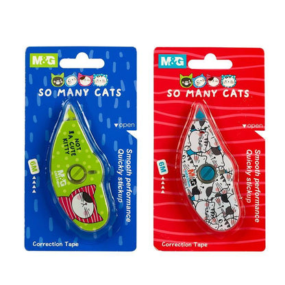 M&G Chenguang Correction Tape 6m × 5mm – Smooth Performance Quick Drying Correction Tape – 1pcs – Assorted Cat Designs - No: ACT11874