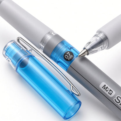 M&G Chenguang SMARTEN Ballpoint Pen 0.7mm – Smooth Blue Ink Writing Pen with Protective Cap - Blue or Black – 1 Pcs - No: AGP62571