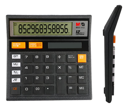 آلة حاسبة M&amp;G Chenguang، تصميم موثوق به ذو 12 رقمًا لدقة عالية في المكتب، شاشة كبيرة، موفرة للطاقة، متينة، إلكترونيات الأعمال - رقم: ADG981K4