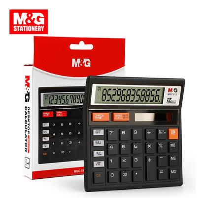 آلة حاسبة M&amp;G Chenguang، تصميم موثوق به ذو 12 رقمًا لدقة عالية في المكتب، شاشة كبيرة، موفرة للطاقة، متينة، إلكترونيات الأعمال - رقم: ADG981K4