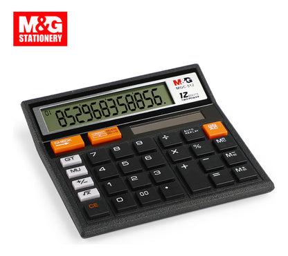 آلة حاسبة M&amp;G Chenguang، تصميم موثوق به ذو 12 رقمًا لدقة عالية في المكتب، شاشة كبيرة، موفرة للطاقة، متينة، إلكترونيات الأعمال - رقم: ADG981K4