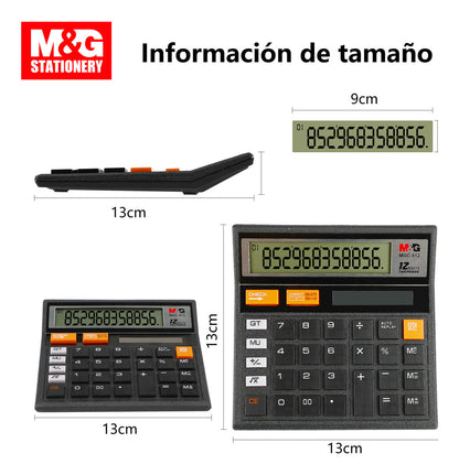 آلة حاسبة M&amp;G Chenguang، تصميم موثوق به ذو 12 رقمًا لدقة عالية في المكتب، شاشة كبيرة، موفرة للطاقة، متينة، إلكترونيات الأعمال - رقم: ADG981K4