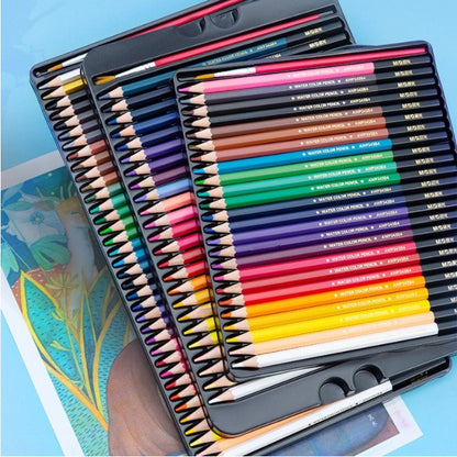 M&G Chenguang 24 color premium watercolor pencil with blending brush metal box - No:AWP343B4