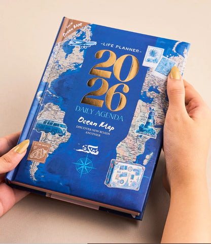 Mofakera Ocean Map Daily gift Calendar Agenda 2026 - A5