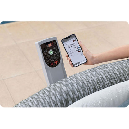 حوض استحمام ساخن قابل للنفخ من بيست واي لاي-زي-سبا بالي، موفر للطاقة، مزود بنظام نفاث ذكي، مقاس 196 سم × 71 سم، مع تحكم عبر تطبيق، يتسع لـ 4-6 أشخاص - رقم: 6001N