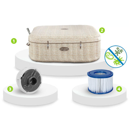 حوض استحمام ساخن قابل للنفخ من بيست واي لاي-زي-سبا روم، موفر للطاقة، مزود بنظام نفاث ذكي، أبعاده 201 سم × 201 سم × 71 سم، مع تحكم عبر تطبيق، يتسع لـ 5-7 أشخاص - رقم المنتج: 6001M