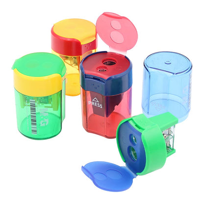 M&G Sharpener Double Hole With Cover No: APS912C1 (Assorted Colours) - 1piece