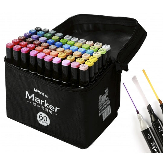 M&G Chenguang bagged double-headed marker pen color painting 60 colors - No:APMV1415