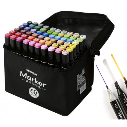 M&G Chenguang bagged double-headed marker pen color painting 60 colors - No:APMV1415