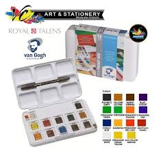 علبة ألوان مائية صغيرة من فان جوخ، 12 لونًا