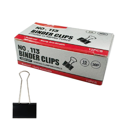 M&G Chenguang Binder Clips – Strong Clamping Force, Assorted Sizes for Office, School & Home Organization - 1pack