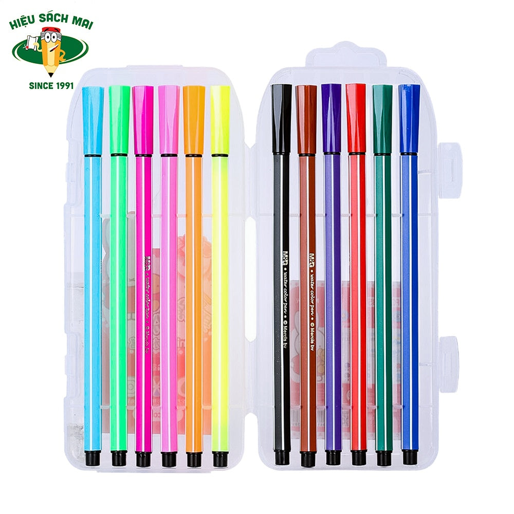 M&G Chenguang Set of 12 washable watercolor pens with motifs - No:FCPN0356