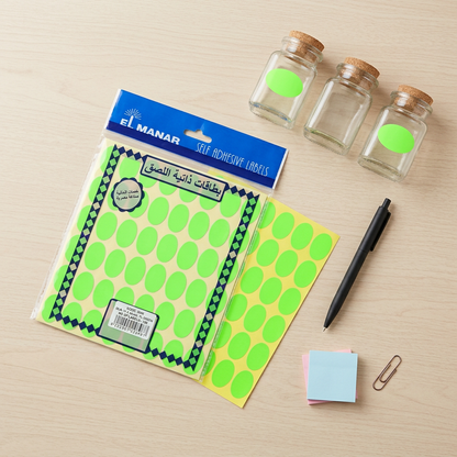 El Manar oval labels pack flatlay with labeled jars and pen