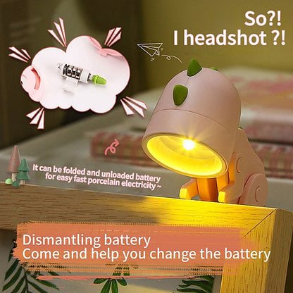 مصباح مكتبي LED صغير بتصميم ديناصور لطيف ومرن - رقم: M63