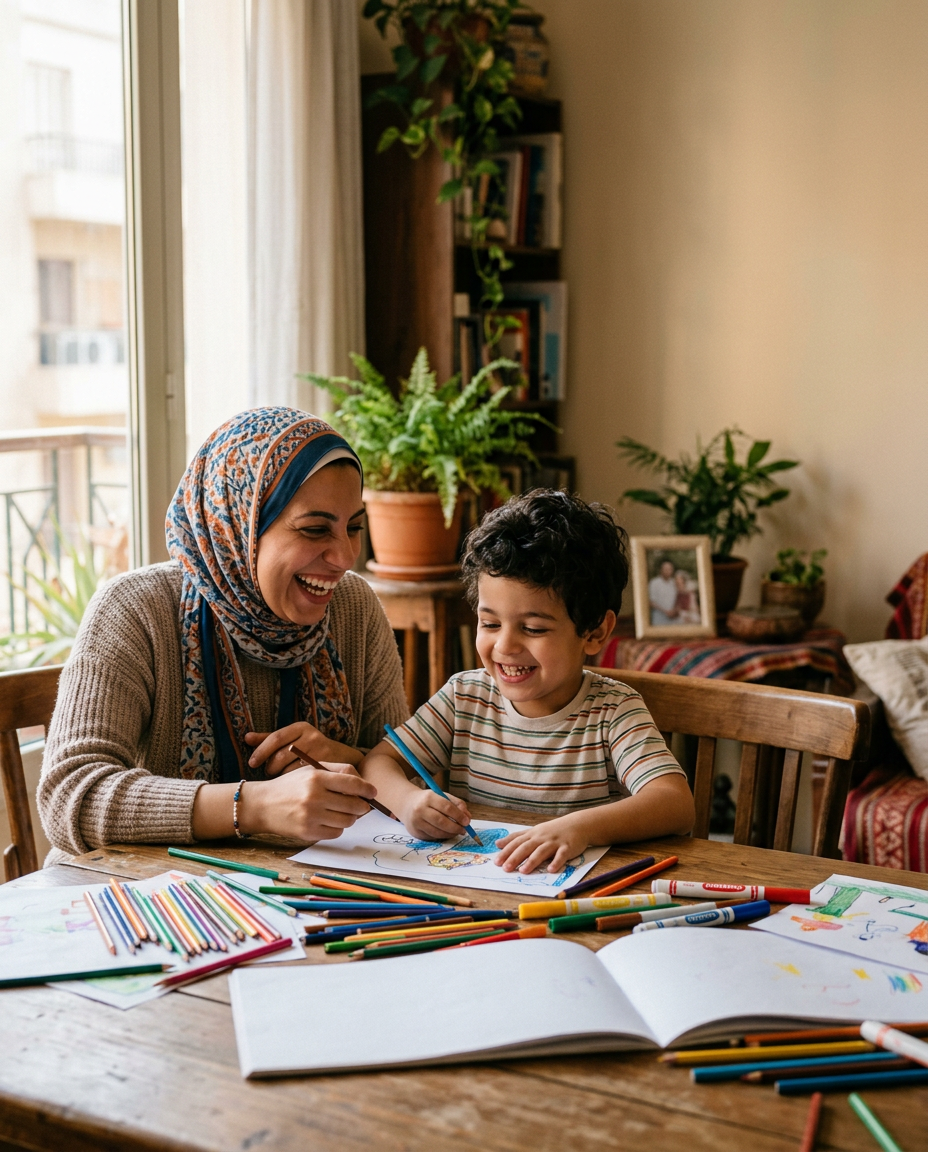 عائلة مصرية تستخدم منتجات المنار - Egyptian family using ElManar products
