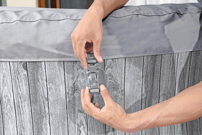 جاكوزي بيست واي قابل للنفخ لأربعة أشخاص، مقاس 180 × 66 سم، طراز فيجي إيرجيت 4، مصنوع من الخشب الأبيض - رقم: 60085