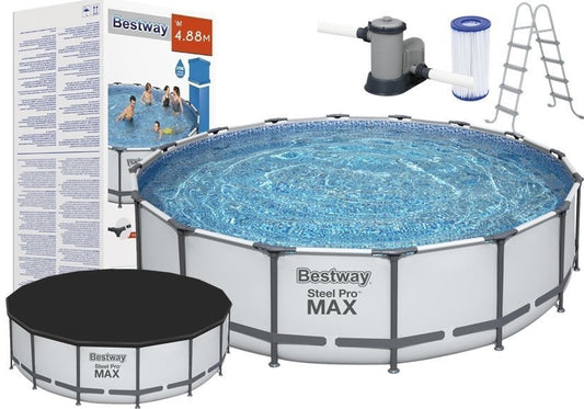 Bestway Frame pool Steel Pro Max Set 488x122 cm, with filter pump and accessories - No: 5612Z