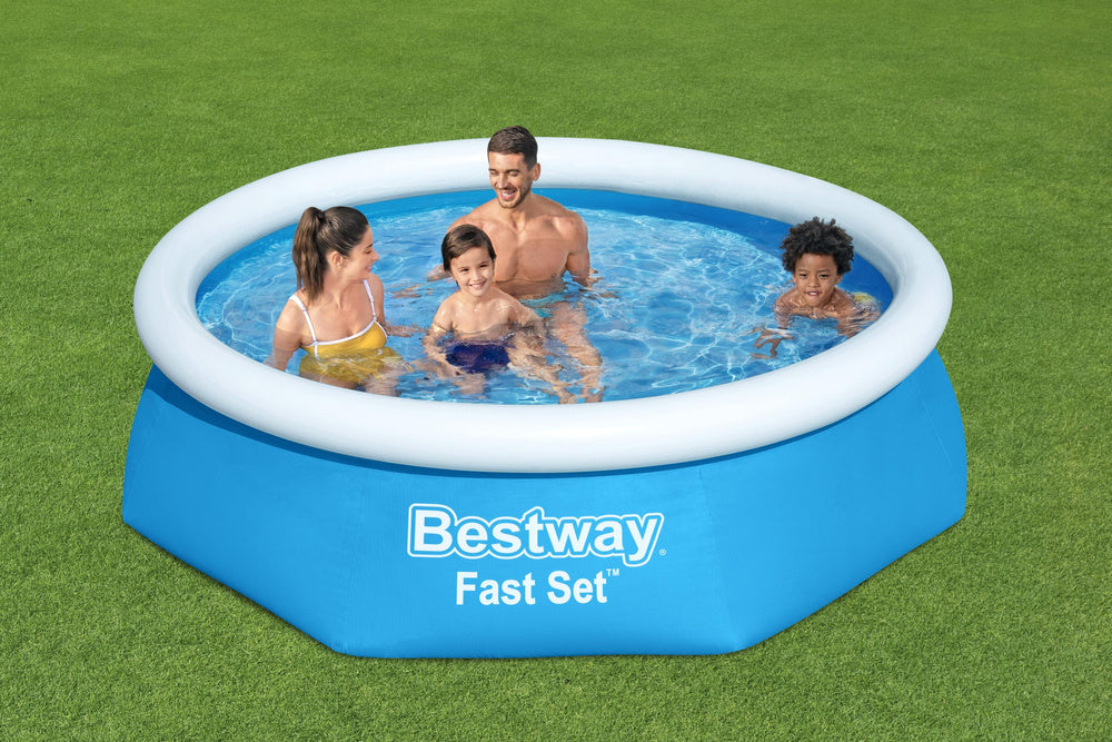 Bestway Fast Set Inflatable Swimming Pool Garden Round 244x61cm  - NoL57448