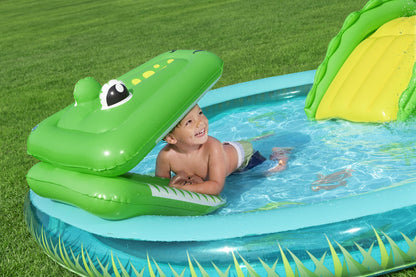 Bestway Inflatable Crocodile Cove Inflatable Playcenter with Swimming Pool - 2.23 m x 1.80 m x 72 cm - No:53166