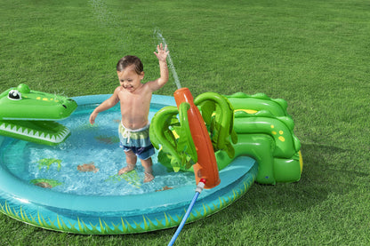 Bestway Inflatable Crocodile Cove Inflatable Playcenter with Swimming Pool - 2.23 m x 1.80 m x 72 cm - No:53166
