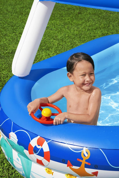 Bestway Family Inflatable Pool with Roof Sea Captain 2.13m x 1.55m x 1.32m - No: 54370