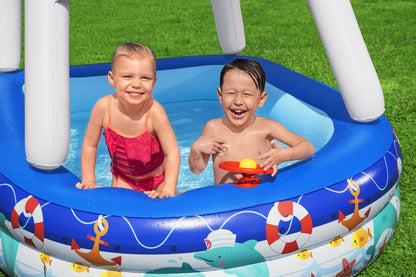 Bestway Family Inflatable Pool with Roof Sea Captain 2.13m x 1.55m x 1.32m - No: 54370