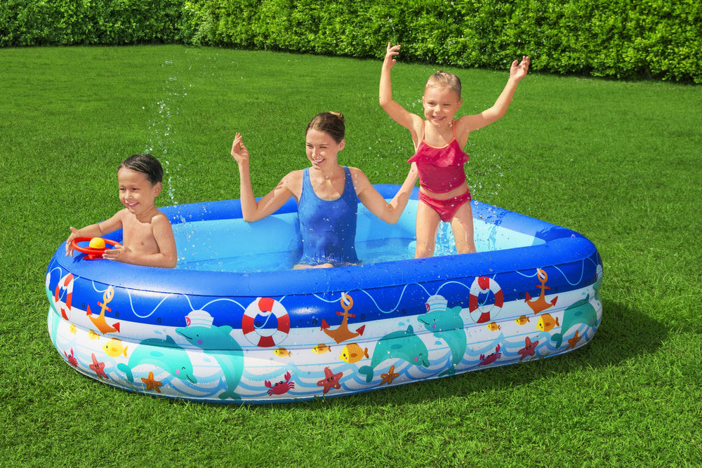 Bestway Family Inflatable Pool with Roof Sea Captain 2.13m x 1.55m x 1.32m - No: 54370